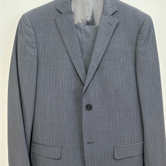 Mens Attitude Grey Striped Suit - Picture 4 of 5